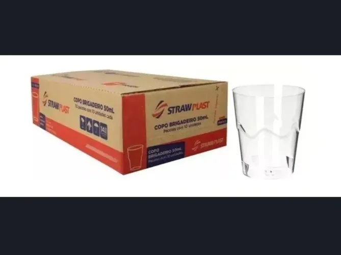 Mini Copo P/ Doce Brigadeiro 50ml Cristal - Caixa Strawplast C/500
