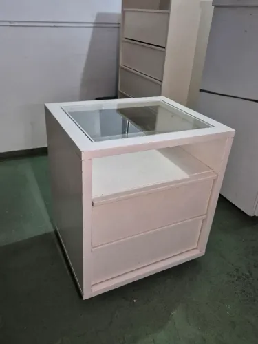 Cômoda com mesa de cabeceira mdf branco