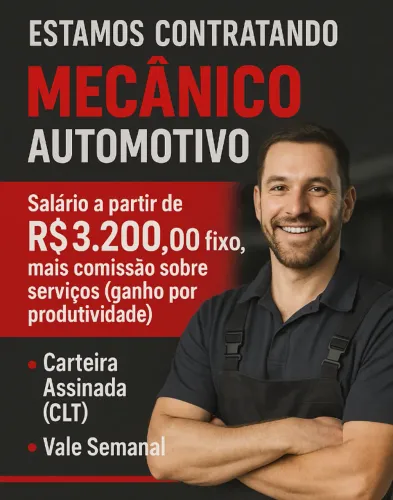 MECÂNICO AUTOMOTIVO - VAGA DE EMPREGO