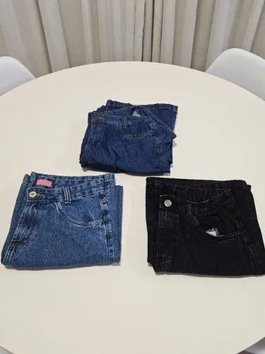 Kit com 3 Calças Femininas Wide Leg - 40