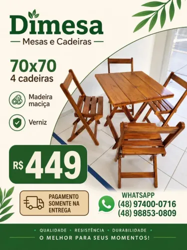 Fábrica de mesas / cadeiras / bistrôs e banquetas . Receba rápido e pague na entrega.