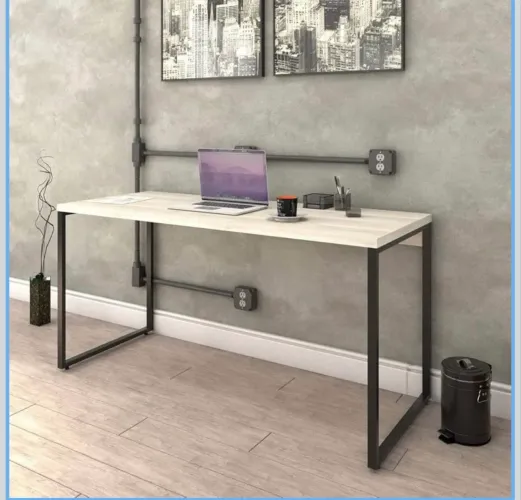 Mesa de escritório escrivaninha MDF e metalon