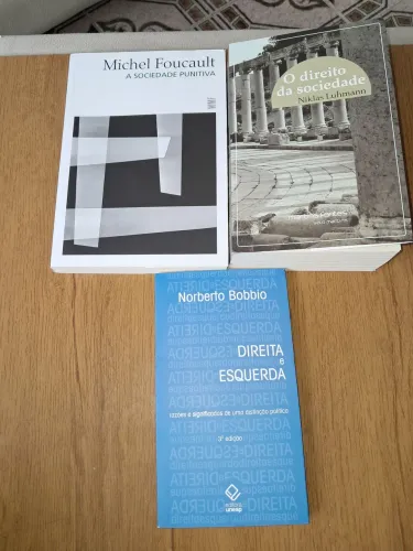 Livros Jurídicos "O DIREITO DA SOCIEDADE"; "A SOCIEDADE PUNITIVA" e "DIREITA E ESQUERDA"