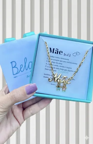 Colar mãe com 2 filhos semijoias personalizado