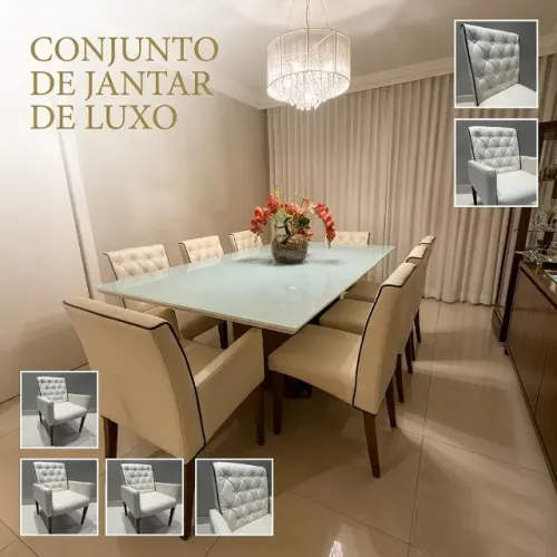 Conjunto cadeiras e poltrona de jantar