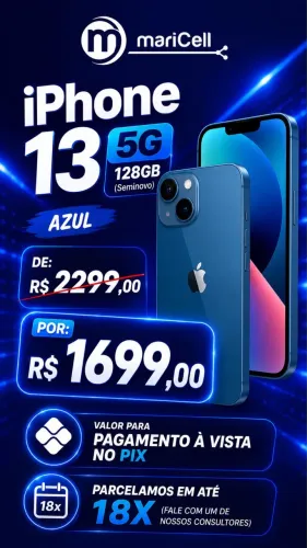 iPhone 13 5G 128GB Seminovo com Garantia Legal Loja