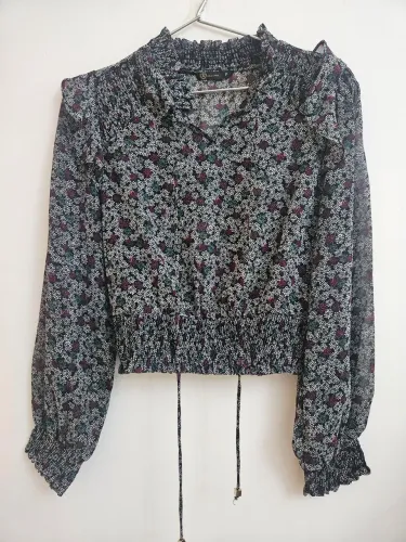 Blusa manga longa floral A. Collection