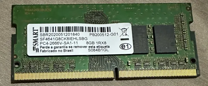 Memória RAM Notebook SMART 8GB DDR4 2666MHz SODIMM