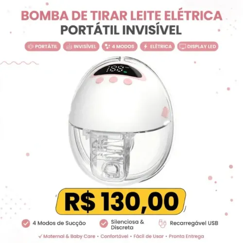 Bomba De Tirar Leite Elétrica Portátil Invisíve Com 4 Modos