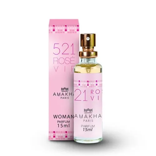 Perfume Feminino 521 Rosé VIP Amakha Paris 15ml - Fragrância Sofisticada e Marcante