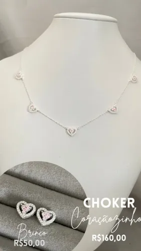 Choker de Prata 925  *