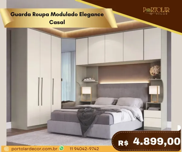 Guarda roupa modulado Elegance , à pronta entrega 