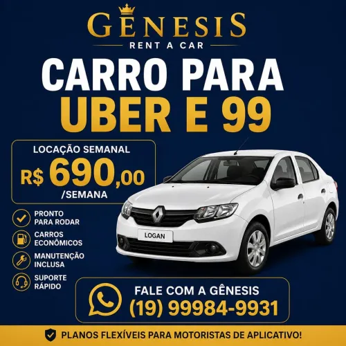 Locação de carro para Uber/99