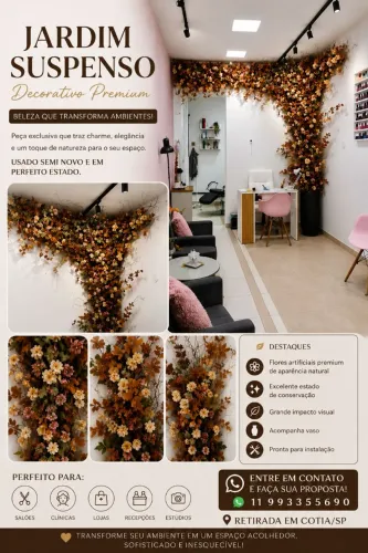 Flores Decorativa Suspensa Premium + Vaso