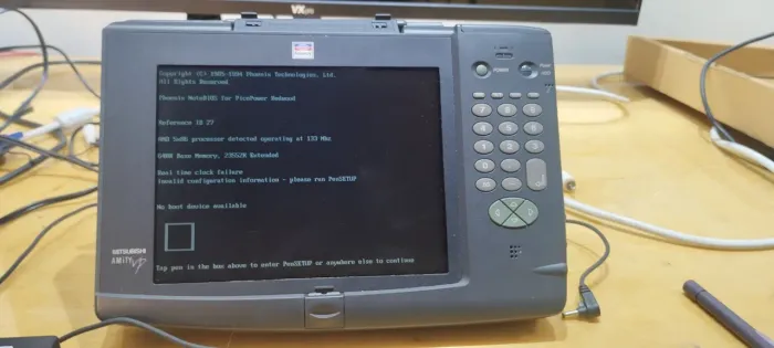 Tablet raro Mitsubishi Amity VP AMD 5x86 - com fonte, caneta, LEIA