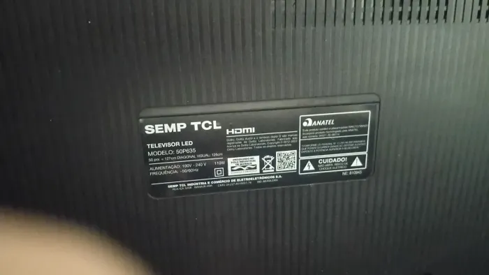 TV SEMP TCL LED 50" - Modelo 50P635 - Para Retirada de Peças ou Conserto