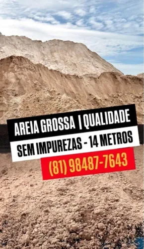 Areia lavada grossa, média, fingir. 14m pague na entrega com frete grátis 