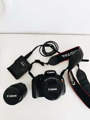Canon T3i + 50mm 1.4 + 18-55mm