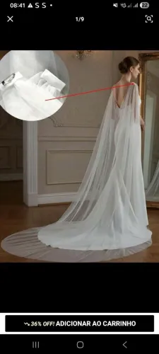 Vestido de noiva e Véu capa