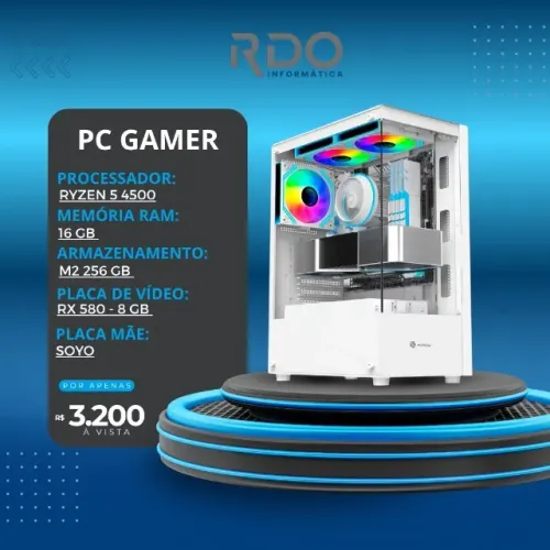 Computador Gamer RX 580 08GB RYZEN 5 4500