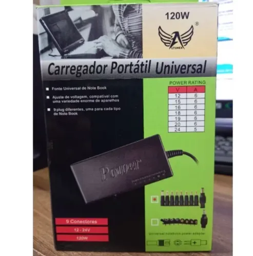 Carregador universal para Notebook de 12 a 24 V 120w