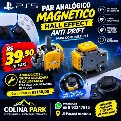 Par de Analógicos Controle Vídeo Game PS5