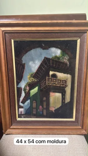 Quadro - pintura em camurça