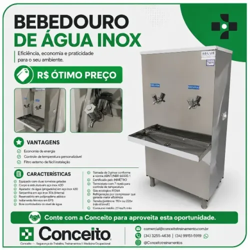Bebedouro industrial em aço inoxidável