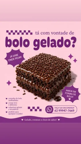 Bolo gelado e Pudim