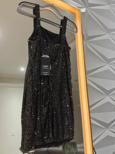 Vestido Paetê Preto Alça Tam 18 - Nunca Usado Com Etiqueta