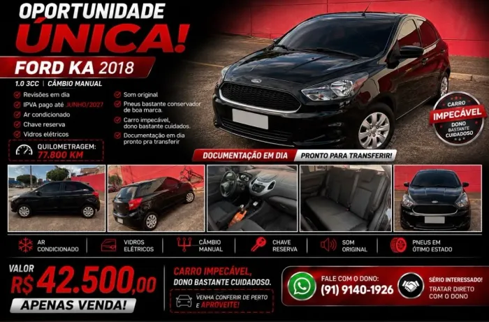Ford KA 1.0 Se/se Plus Tivct Flex 5P 2018