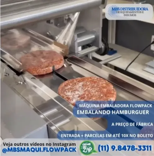 Embaladora Flowpack para Hamburgueres