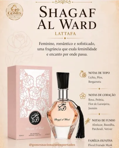 Perfume Árabe Shagaf Al Ward - 100% original