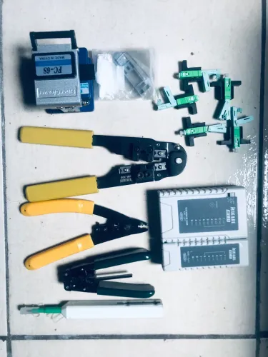 Kit de rede fibra e RJ45