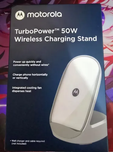 Motorola, Base Carregador TurboPower 50W, Wireless, Porta USB-C, Sem Fio