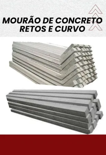 Mourão de concreto reto ou curvo