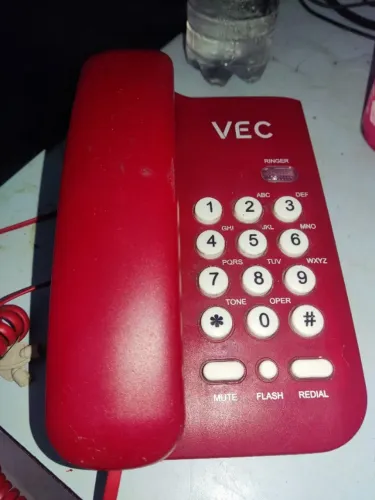 Telefone com Bloqueador Vec KXT 3026 - Vermelho