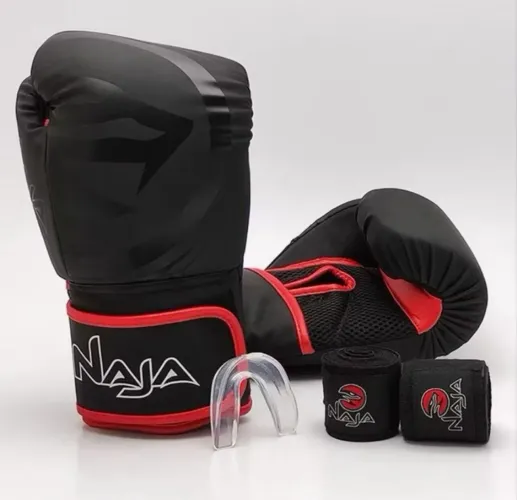 Kit boxe. Luvas Muay Thai Naja bandagem e proteção bocal. Entrega grátis 