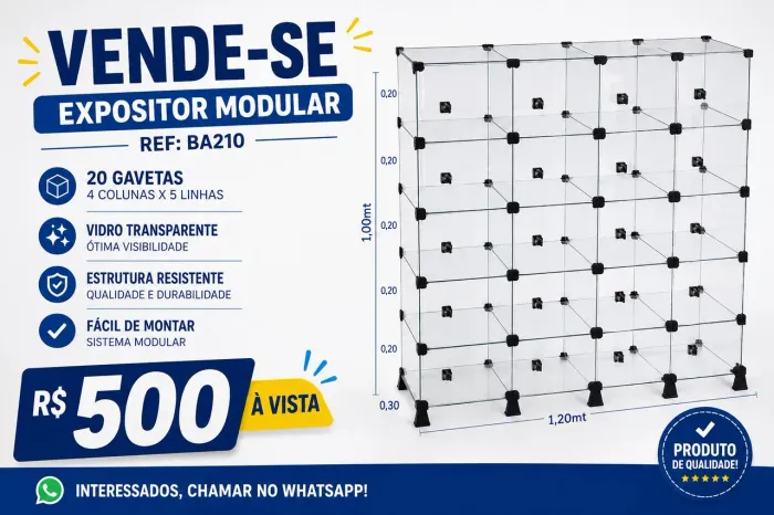 Expositor modular vidro 