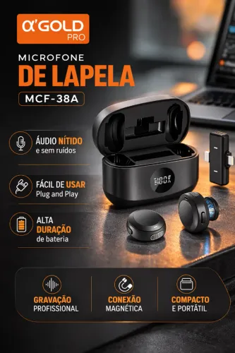 Microfone de Lapela Gold Pro MCF-38A - para Celular