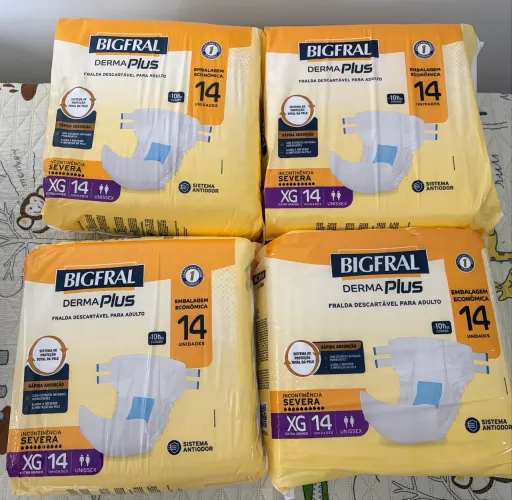 Fralda geriátrica diurna - 4 pacotes XG 14 unidades