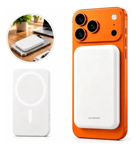 Power Bank Magnético 5000mah Magsafe Compatível iPhone Carregador Portátil