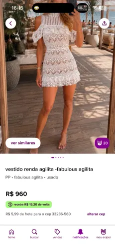Vestido agilita renda Thamires enjoei 