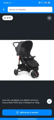 Carrinho de bebê Cosco.