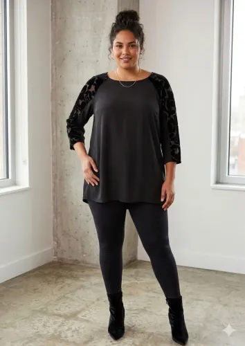 Blusa sobre legging tam 48 preta Jackpot