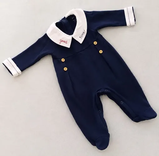 Macacão Saída Maternidade Azul Marinho Vim Vi Venci