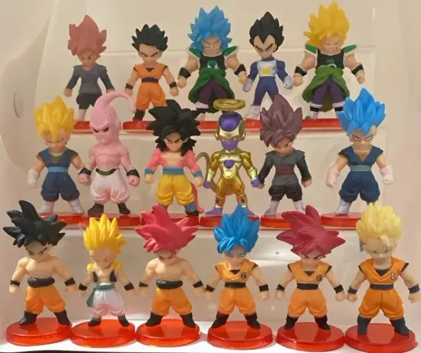 Kit 5 Bonecos Dragon Ball Z Miniatura Goku Gohan Vegeta | NOVO