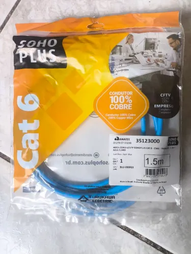 Patch Cord Cat6 Furukawa 1,5m Kit com 05 unidades
