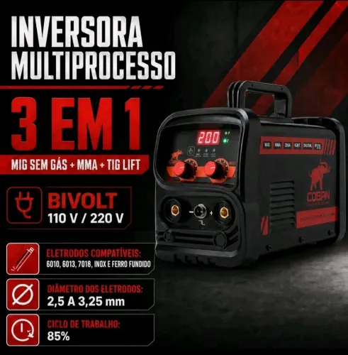? INVERSORA DE SOLDA 3 EM 1 - 200A - NOVA