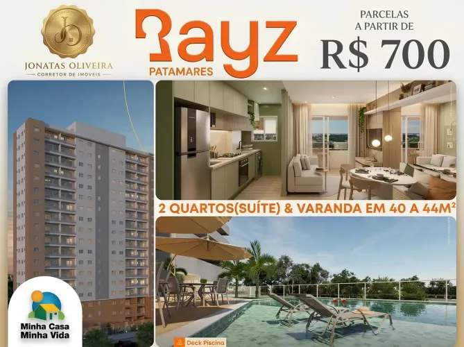 Rayz Patamares, 2 Quartos Com Suíte Entre 40 A 44M² E 1 Vaga De Garagem. 1UEAOCJ